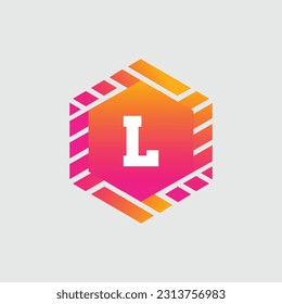 L Letra Logo diseño geométrico abstracto plantilla vectorial Logotipo icono Tecnología digital estilo.
