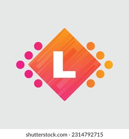 L Letter Logo abstract geometric design vector template Logotype icon Digital Technology style.