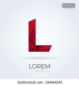 L Letter Logo Abstract Polygonal Design For Corporate Business Identity