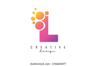 L Letter-Logo mit blauem Punktedesign. Letter L-Logotyp mit Blasen-Bunch. Corporate-Branding-Identitätsvektor-Abbildung mit Buchstabe L. 