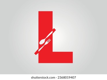 L letter Logo With Chef Spoon - L Letter Logo With Spoon