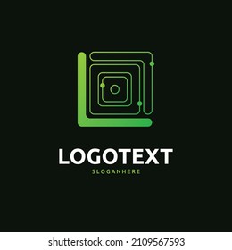 L letter logo, L circuit logo, tech logo design