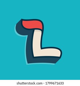 L letter logo in classic sport style. This script font is perfect for a sportswear advertising, champions art, college team identity, etc.