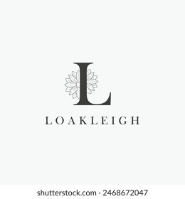 L letter logo with a creative floral concept for company business beauty real estate premium vector