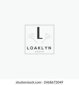 L letter logo with a creative floral concept for company business beauty real estate premium vector