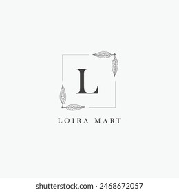 L letter logo with a creative floral concept for company business beauty real estate premium vector