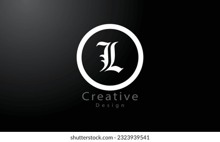 L Letter Logo Design. Black Paint Logo Leters Icon with Elegant Circle Vector Design.