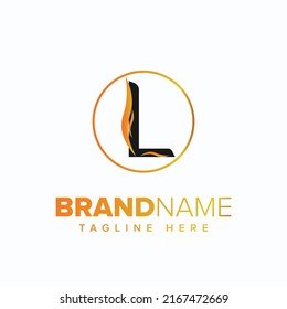 L Letter Logo Design with Circle Creative Icon Design.
