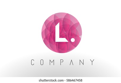 L Letter Logo Design with Circular Purple Rounded Pattern. 