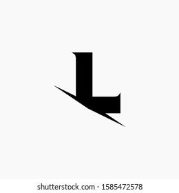 L Letter Logo Design with Creative Cut. simple design. graphic elegant and unique sliced design template Vector. - vector