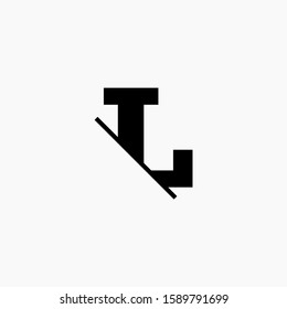 L Letter Logo Design with Creative Cut. simple design. graphic elegant and unique sliced design template Vector. - vector