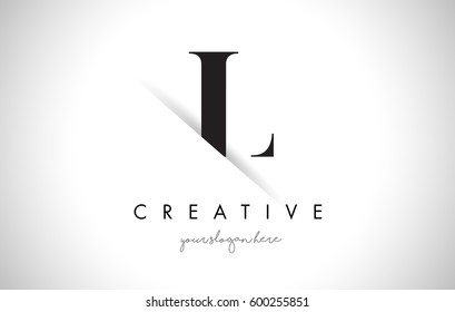 L Letter Logo Design With Creative Paper Cut And Serif Font.