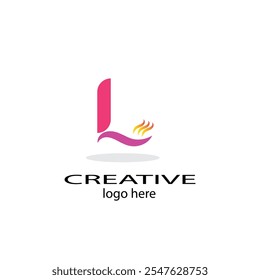 L Letter Logo Design com Elegante Swoosh Criativo e Vetor Pontos. Moderno Trendy L ícone de letra com corte de linha curva e vetor de olhar minimalista