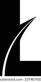 L letter logo design element in black colour