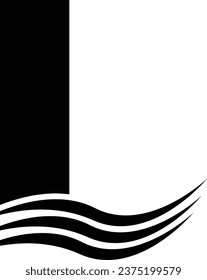 L letter logo design element in black colour