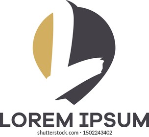 L letter logo design, Letter L in location shape/pin  vector illustration