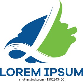 L letter logo design, Letter L in rough stroke shape vector illustration