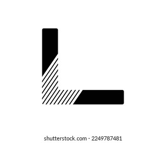 L Letter Logo Design Simple Black Letter Concept Illustration
