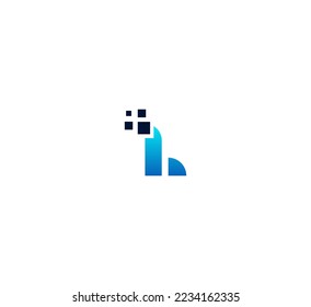 Elementos de plantilla de diseño de logotipo de letra L. Logo de la letra digital abstracta moderna. Ilustración vectorial. Logo de Technology L.