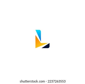 L letter logo design template elements. Modern abstract digital alphabet letter logo. Vector illustration.