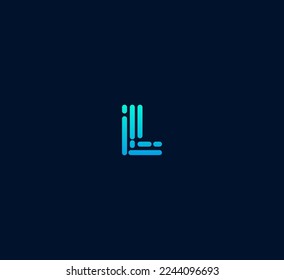 Elementos de plantilla de diseño de logotipo de letra L. Logo de la letra digital abstracta moderna. Ilustración vectorial.