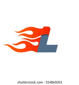 L letter logo design template. Fast fire speed vector unusual letter. Vector design template elements for your application or company.