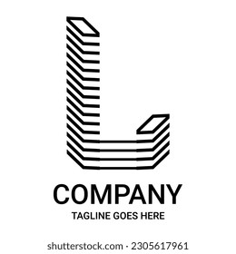 L letter logo design that is unique, professional, and very cool. suitable for t-shirts, hoodies, mugs, caps, etc. it can be used in any way by any purpose.