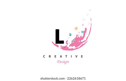 L letter logo design Vector abstract water color on white background design element.