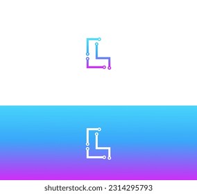 L Letter Logo Design vector Template. Technology L letter logo. 