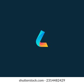 L Letter Logo Design vector Template. 3D Colorful L letter logo.