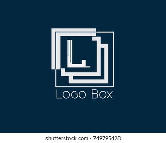 L Letter Logo Design Vector With Box
