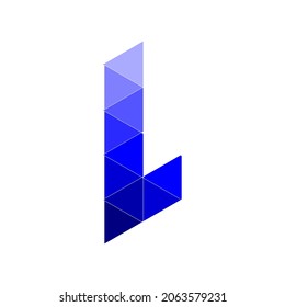 L letter logo design. White background. Blue colour combination. Lettermark