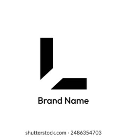 Diseño de logotipo de la letra L. fondo blanco.
