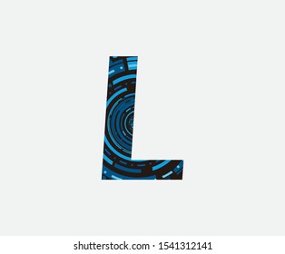 L Letter Logo. Dotted L Letter Design with geometric shape ,perfect for technology,software, network and science brand.
