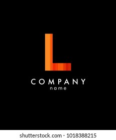L letter logo geometric design template