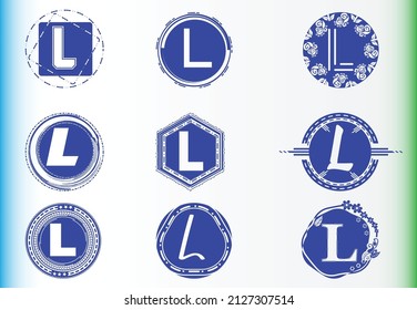 L letter logo and icon design template bundle