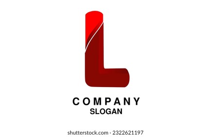 L Letter logo illustration, easy to use and edit. Red L letter logo