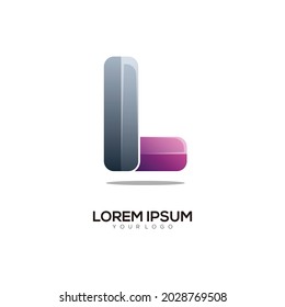 L letra Logo Iniciales Gradiente colorido Resumen