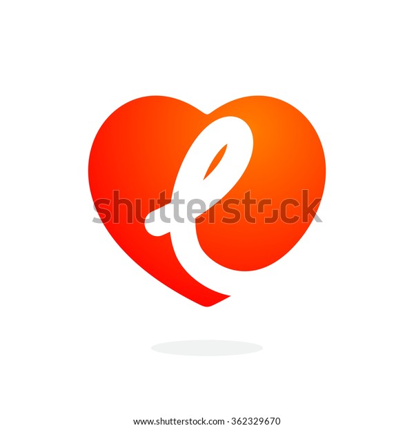 L Letter Logo Inside Heart St Stock Vector (Royalty Free) 362329670