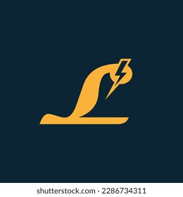 L Letter Logo With Lightning Thunder Bolt Vector Design. Electric Bolt Letter L Logo Vector Illustration.