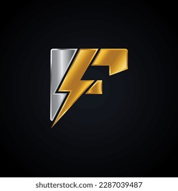 L Letter Logo With Lightning Thunder Bolt Vector Design. Electric Bolt Letter L Logo Vector Illustration.