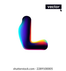 L letter logo with neon glitch. Multicolor gradient sign with double exposure and illusion effect. Glowing color shift vector icon. Perfect for your vibrant heading, video game screens, Sale banner.