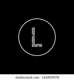 L letter logo with nice black background.L letter icon.