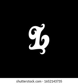 Logotipo de letra L con un bonito fondo negro.