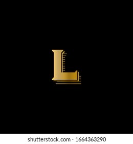 L letter logo with nice black background.Letter design.