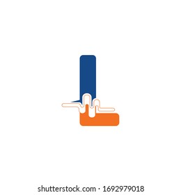 L Letter logo on pulse concept creative template design