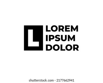 L letter logo rectangle design vector