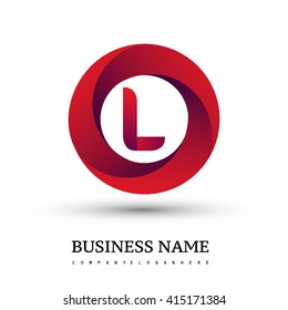 L letter logo in the red circle. Vector design template elements for your application or company identity.