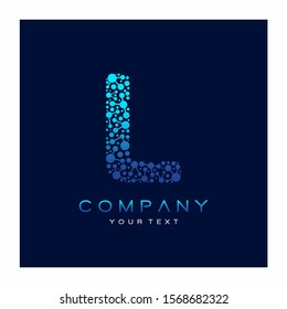 L Letter Logo Science Technology. Connected Dots Design Vector