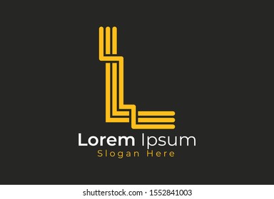L Letter logo simple elegant flat design. creative line logo vector. abstract font and alphabet modern logo.